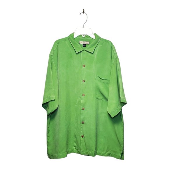 Tommy Bahama Silk Camp Shirt‎ Men's Size Large L Light Green - Picture 1 of 10